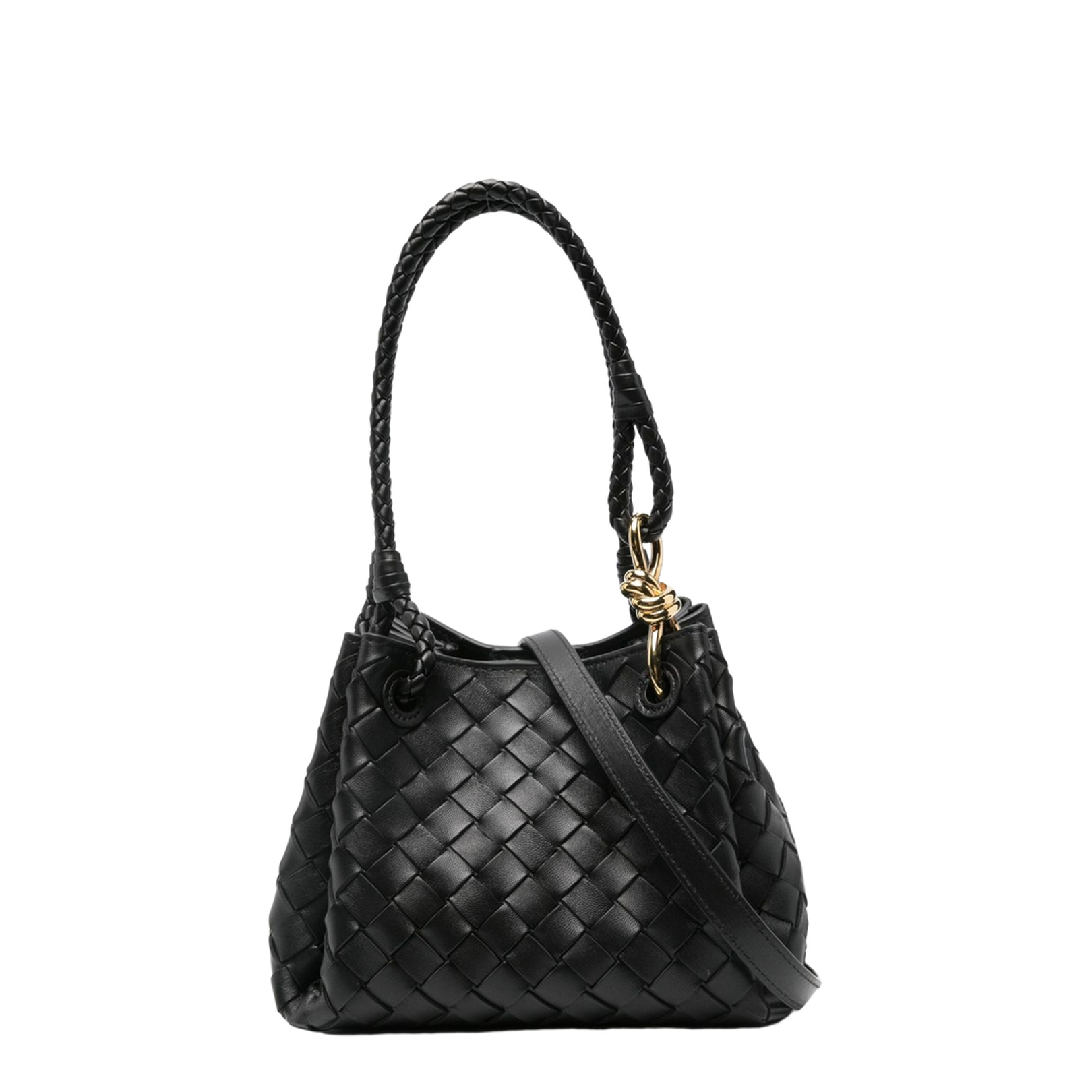 Parachute Small Leather Shoulder Bags - Black