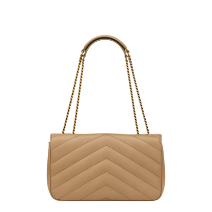 LOULOU Medium Lambskin Shoulder Bag - Natural Tan