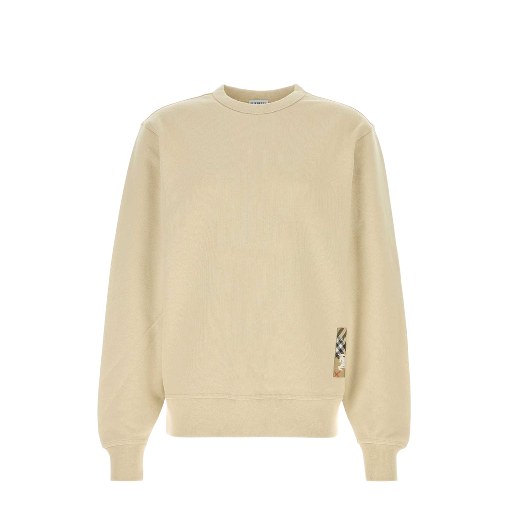 Cotton Sweatshirt with Check Label