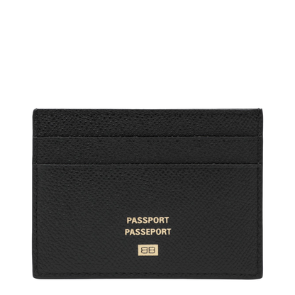 Black Leather Passport Holder