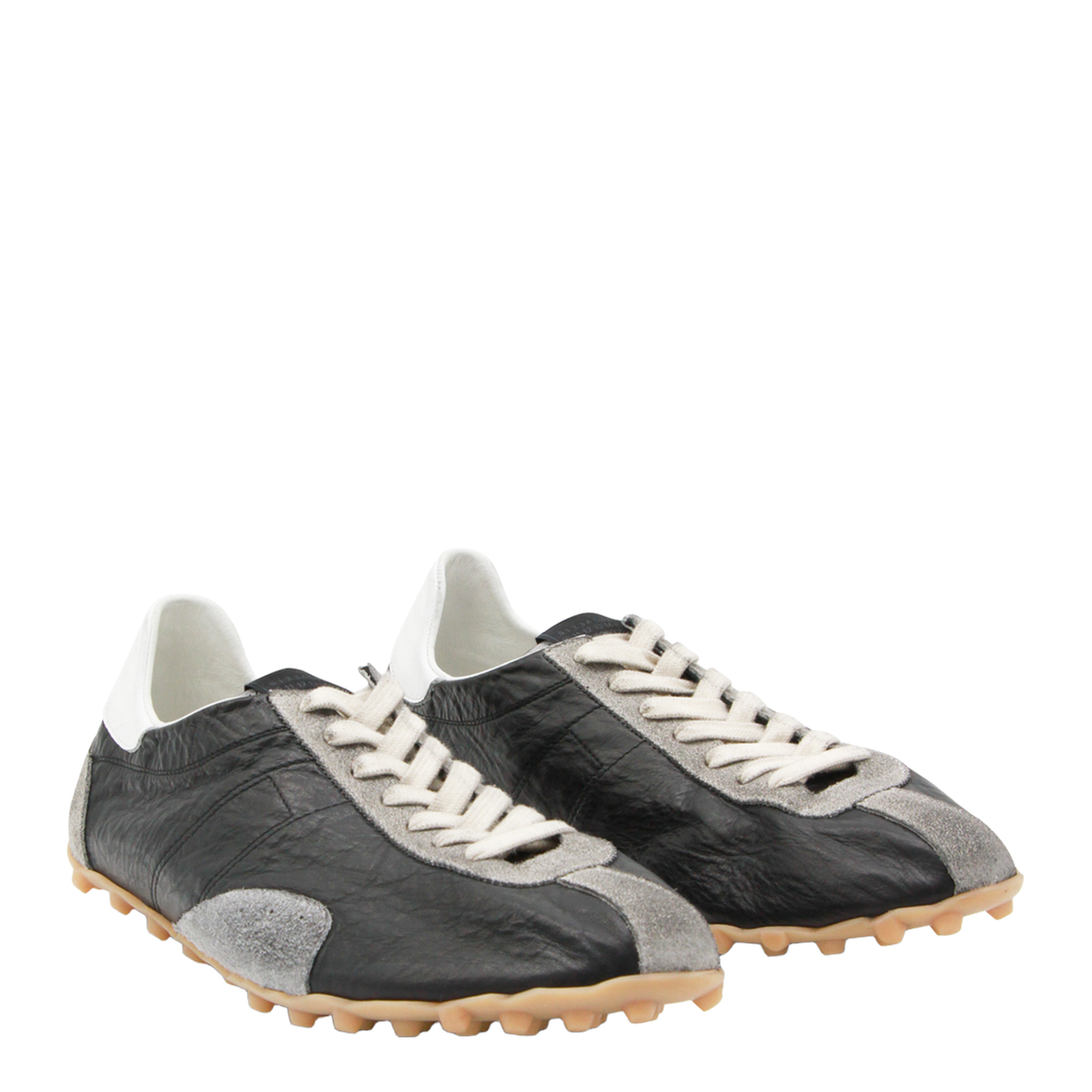 Sprinters Sneakers In Black Leather And Vintage Suede