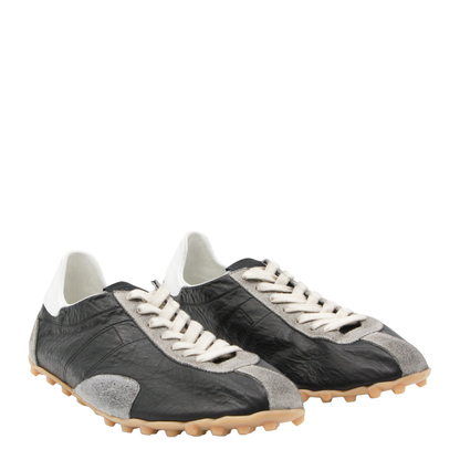 Sprinters Sneakers In Black Leather And Vintage Suede