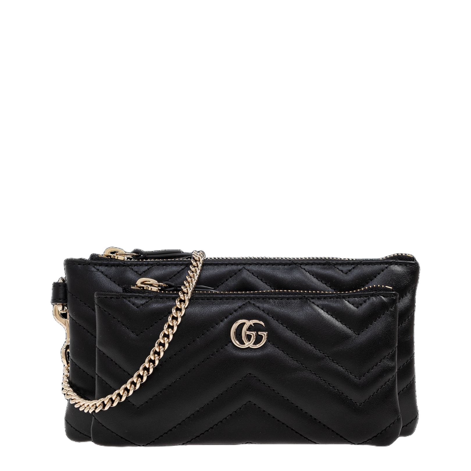 Small Black Pouch with Chain