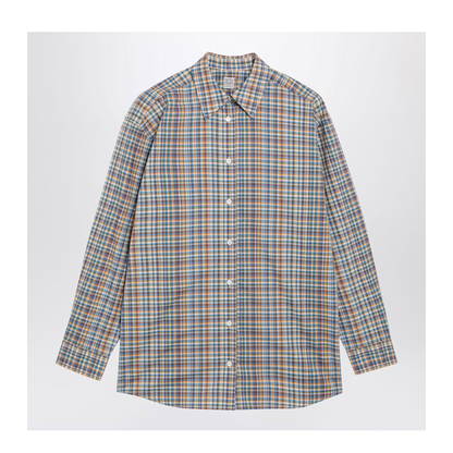MAYFEYR - Toteme - Oversized Checked Shirt In Blue/Orange Organic Cotton - 263-WRT0480FB0694416