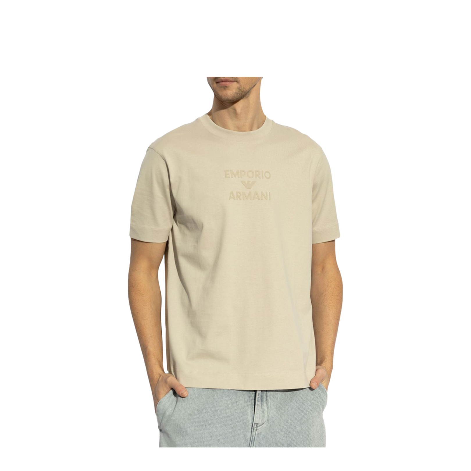 Logo Cotton T-Shirt in Beige