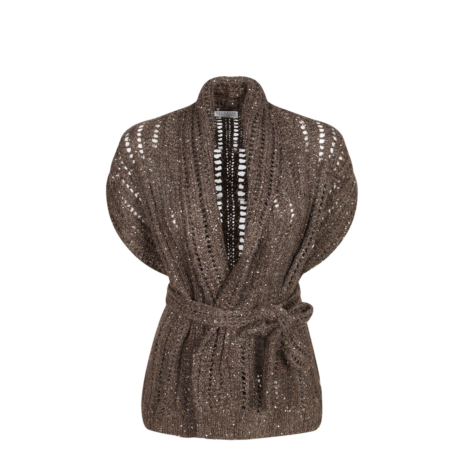 Dazzling Silk and Linen Perforated Rib Cardigan