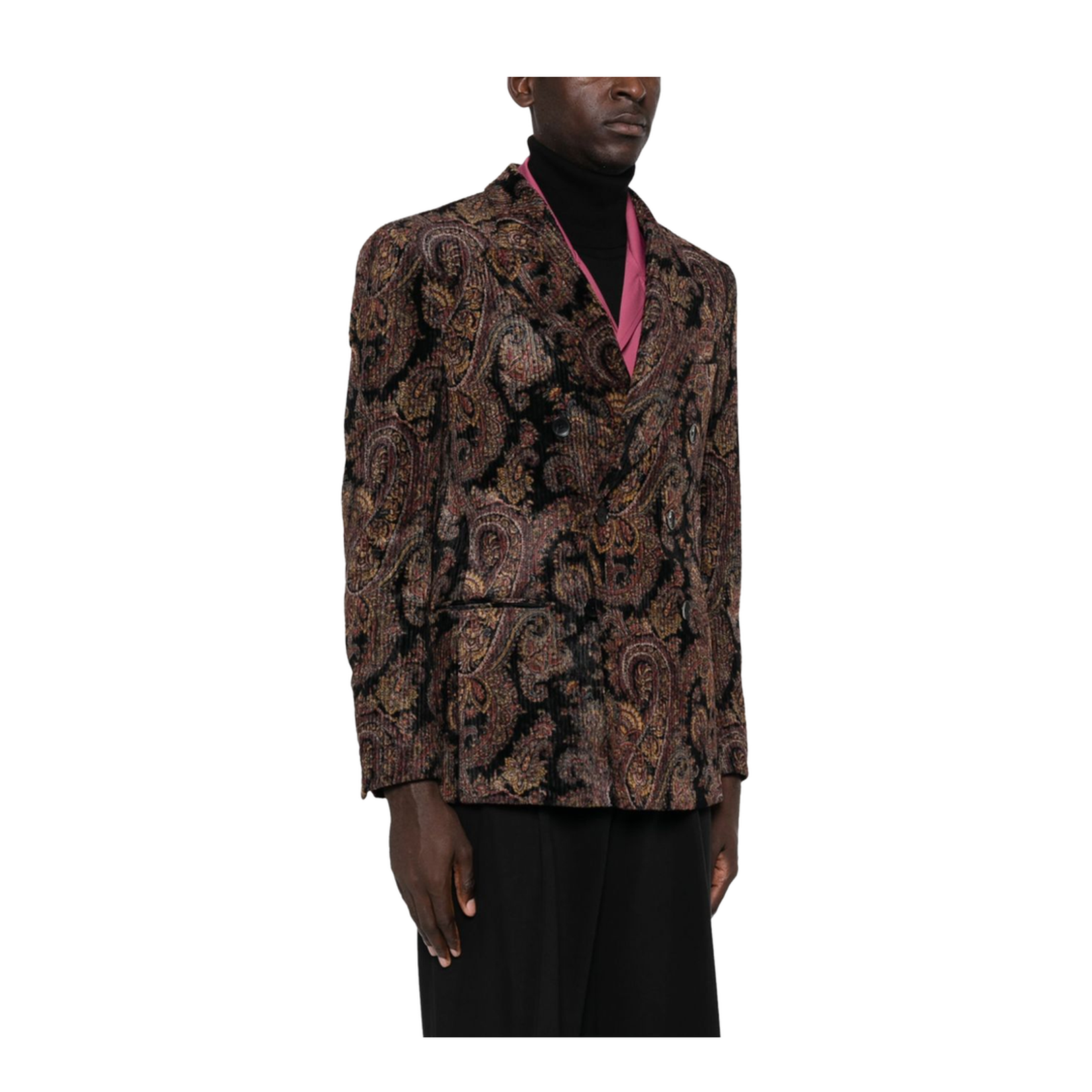 Paisley-Print Corduroy Blazer