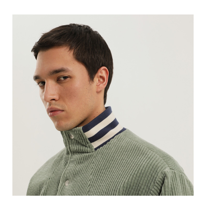 MAYFEYR - 1989 STUDIO - Light Green Corduroy Varsity Jacket - F04MBD002FAB0017100