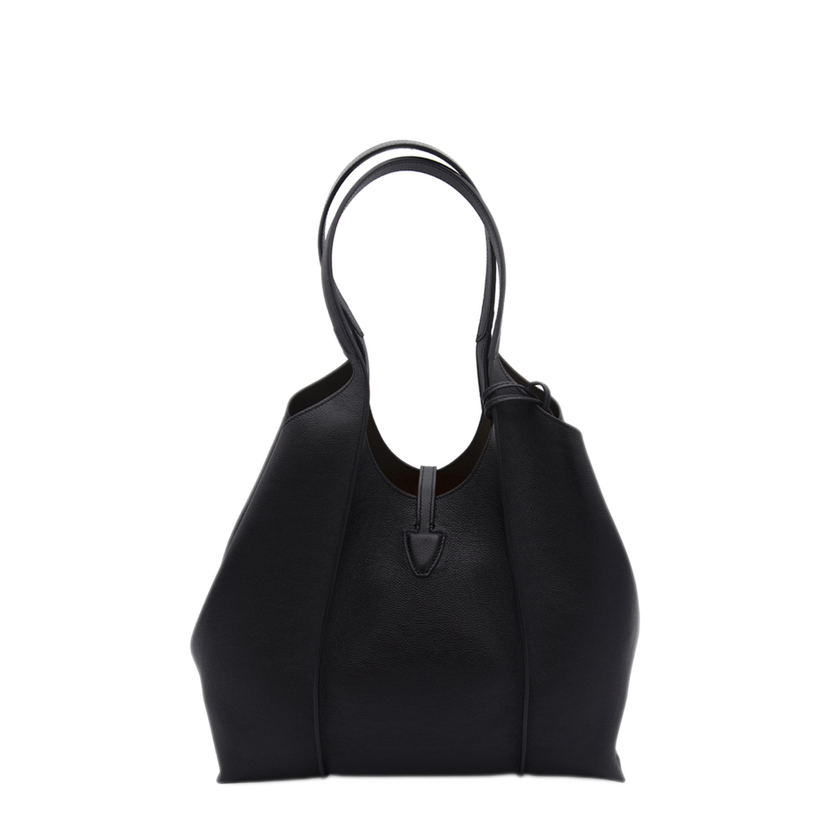 T Timeless Small Calf Leather Shopping Bag - Black