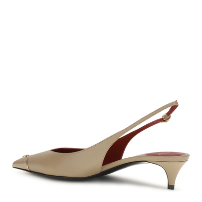 MAYFEYR - Valentino - Vlogo Signature Kitten Heel Slingback Pumps - 9W2S0QB8YEA954