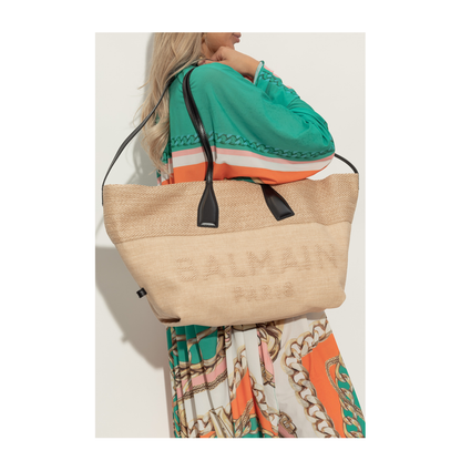 Track Raffia Tote Bag