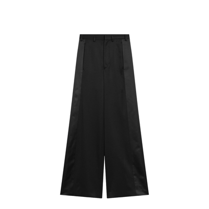 Black Satin Palazzo Pants