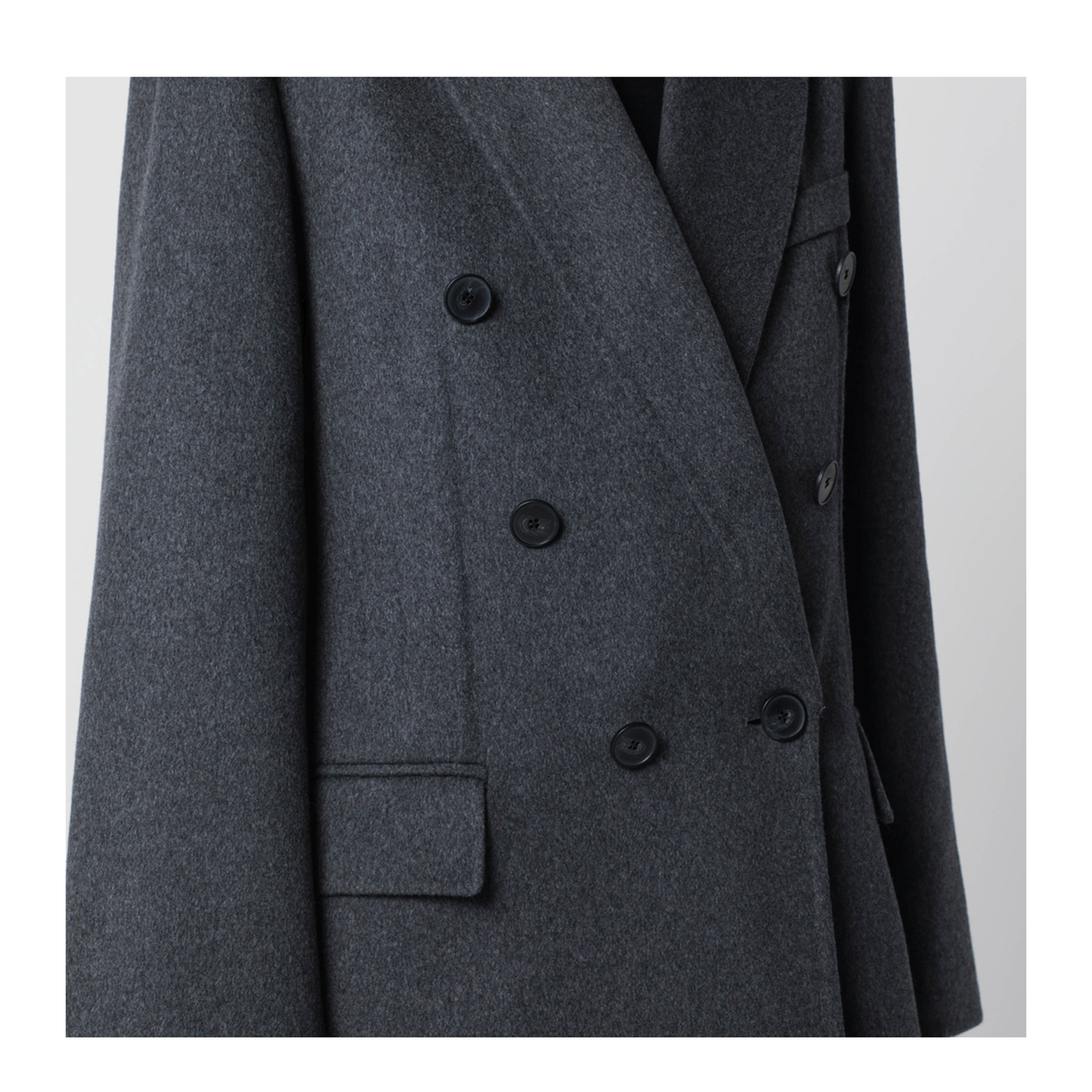 MAYFEYR - Victoria Beckham - Double-Breasted Coat In Grey Mélange Wool And Cashmere - 1126WCT006440BWODG