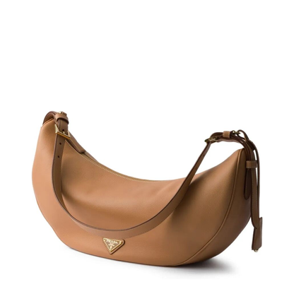 Peach Leather Large Crossbody Bag