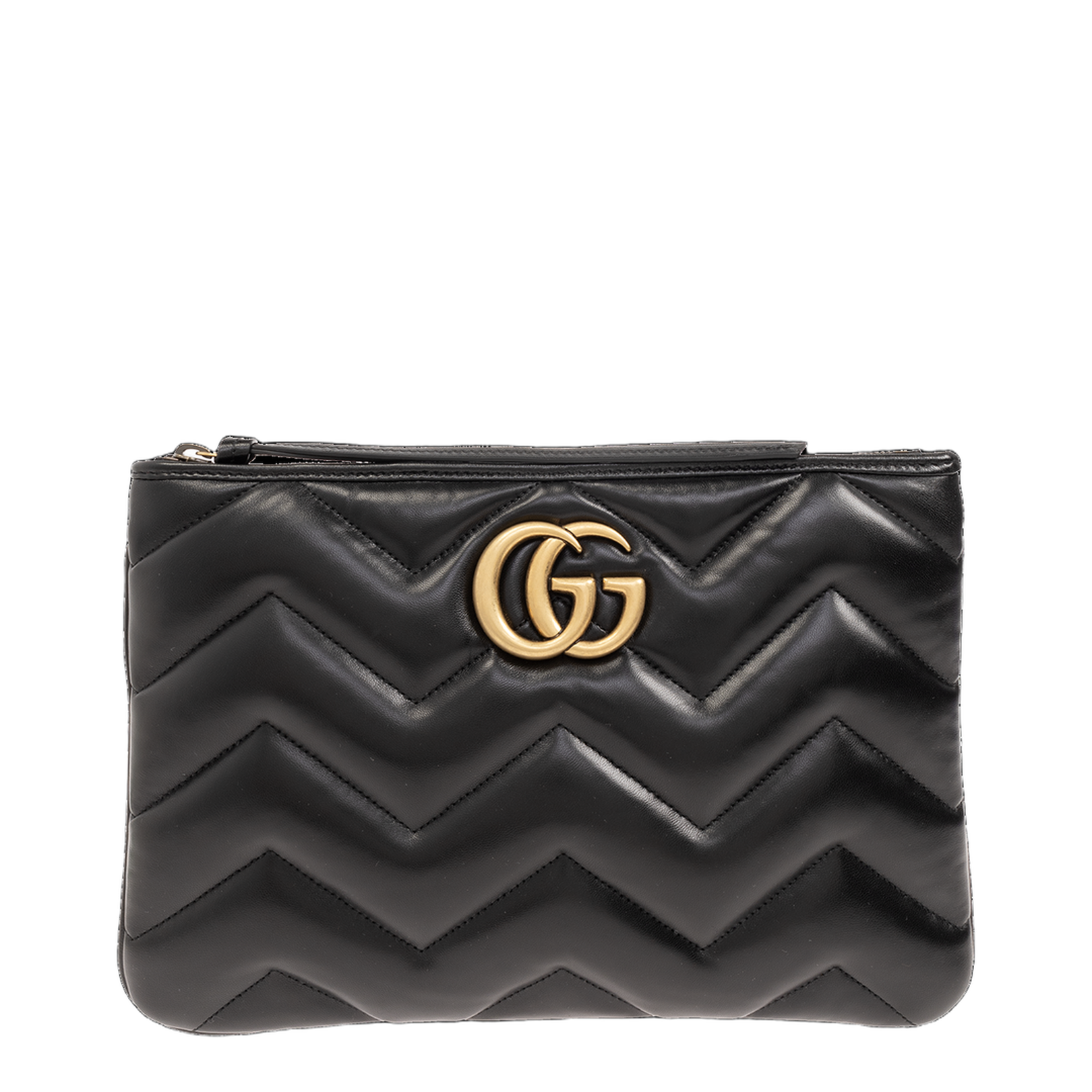 GG Marmont Leather Shoulder Bag - Black