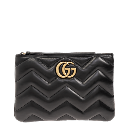 GG Marmont Leather Shoulder Bag - Black