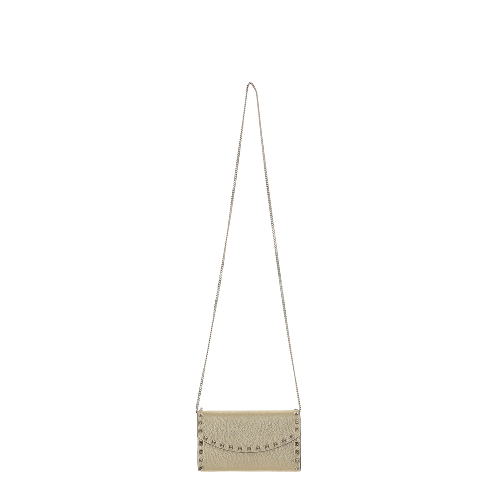Grained Leather Bag with Chain Shoulder Strap