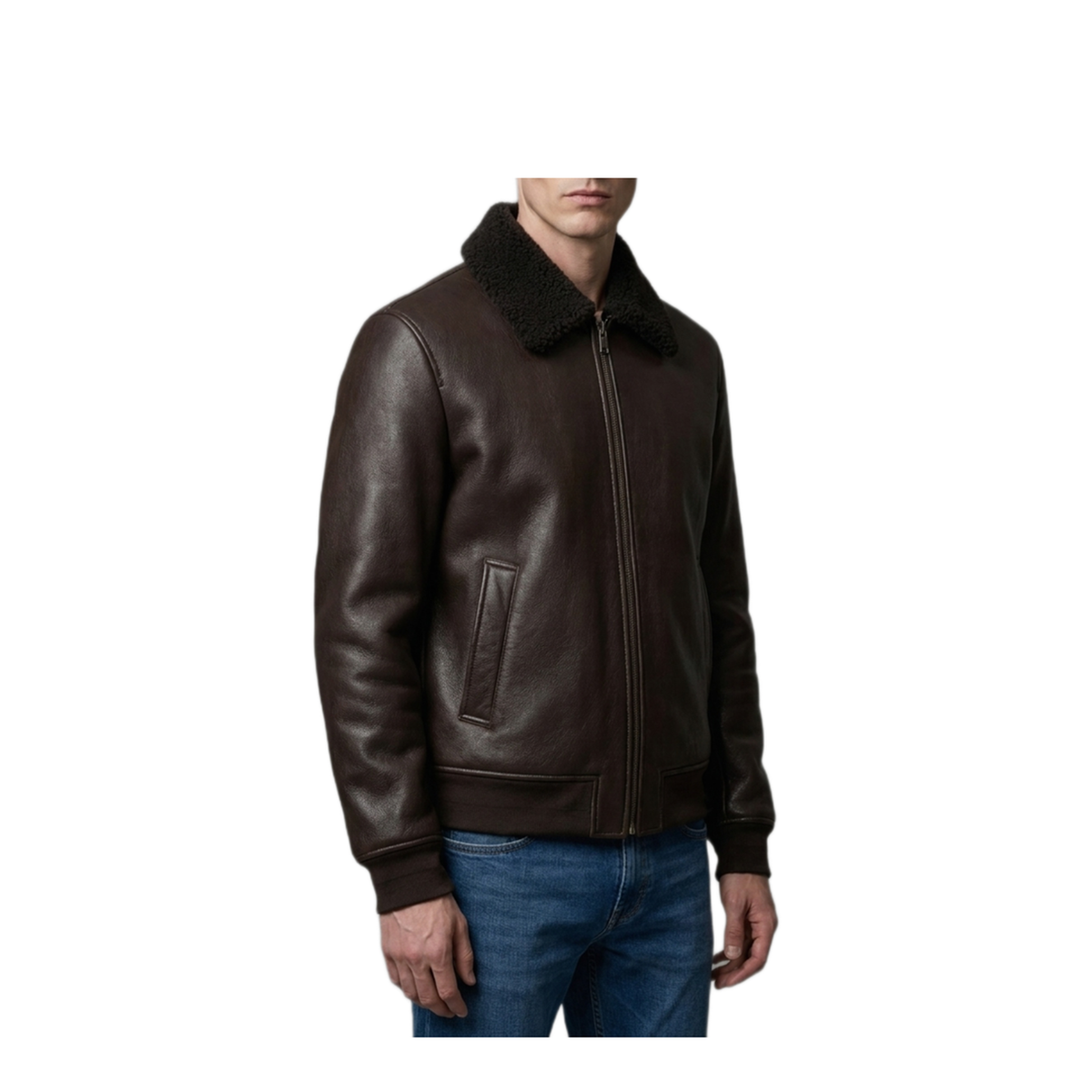 MAYFEYR - Salvatore Santoro - Dark Brown Leather Shearling Bomber Jacket - 51694DARKBROWN