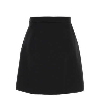 Black Crepe Couture Mini Skirt