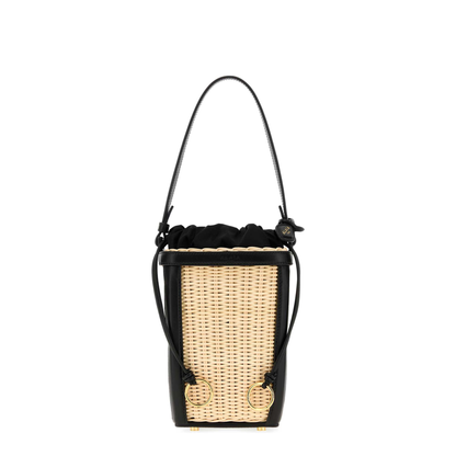 MAYFEYR - Alaia - Two Tone Wicker And Leather Small Bucket Bag - AA1L1014O025999