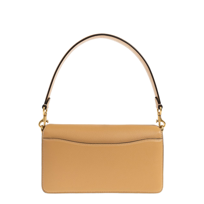 Tabby 26 Polished Pebble Leather Shoulder Bag - Brass/Biscuit