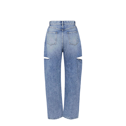 Denim Jeans with Slash Details