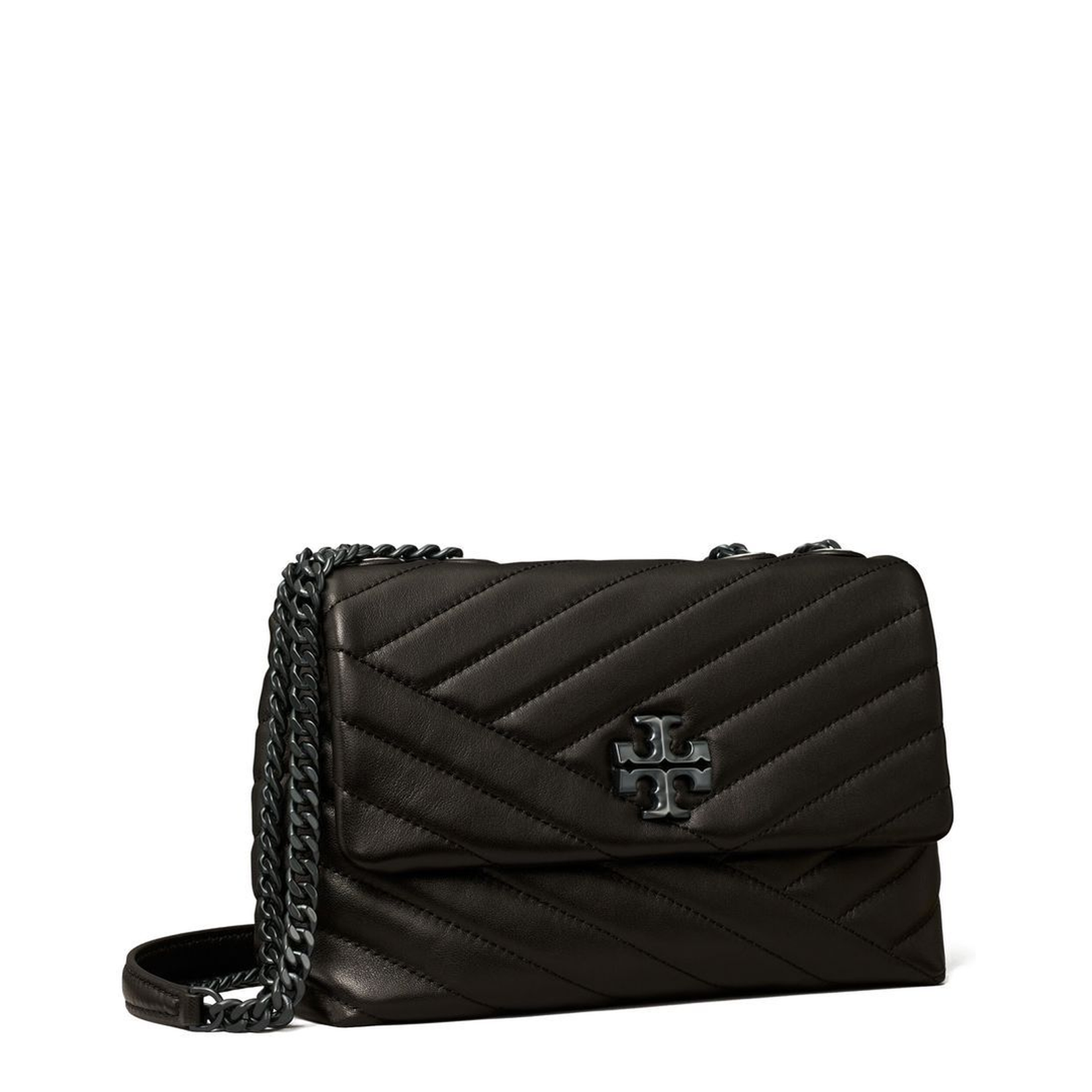 Small Kira Chevron Powder Coated Convertible Shoulder Bag