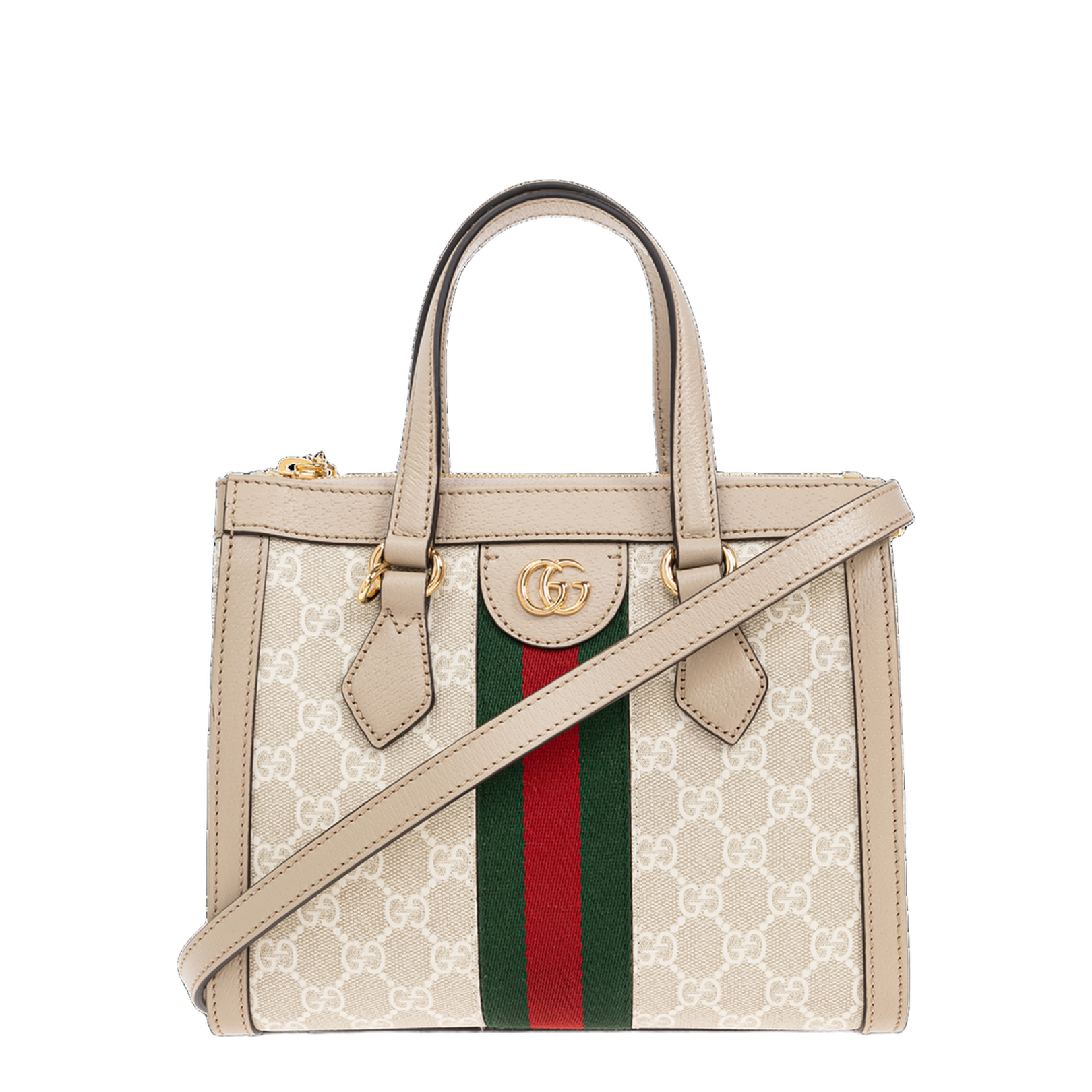 Ophidia Small Canvas Tote Bag - Beige
