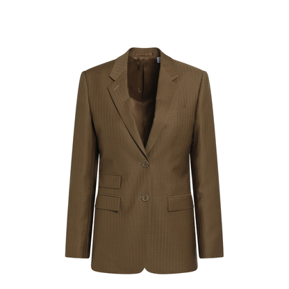 Tailored Single-Breasted Wool And Mohair Brown Jacket