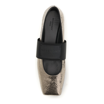 MAYFEYR - Givenchy - Sliced Square Ballerinas In Textured Leather - BE5017E2JK315