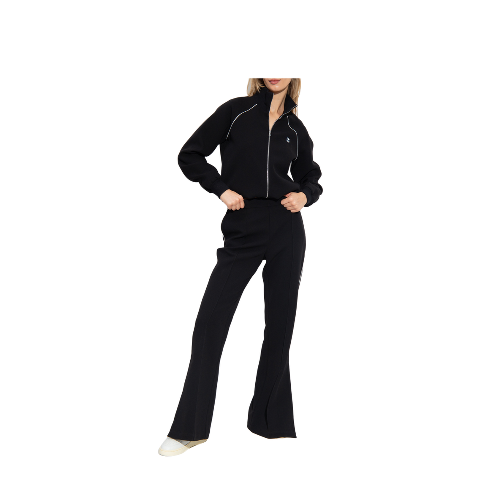 Black Pleat-Front Pants