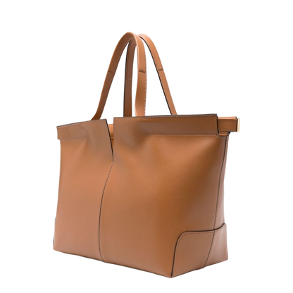 Leather Brown Shopper Bag