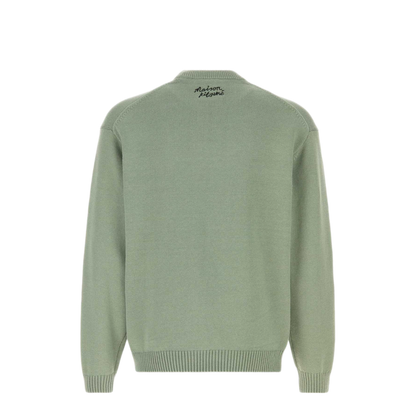MAYFEYR - Maison Kitsuné - Mint Green Cotton Blend Sweater - OM00802KT10300078