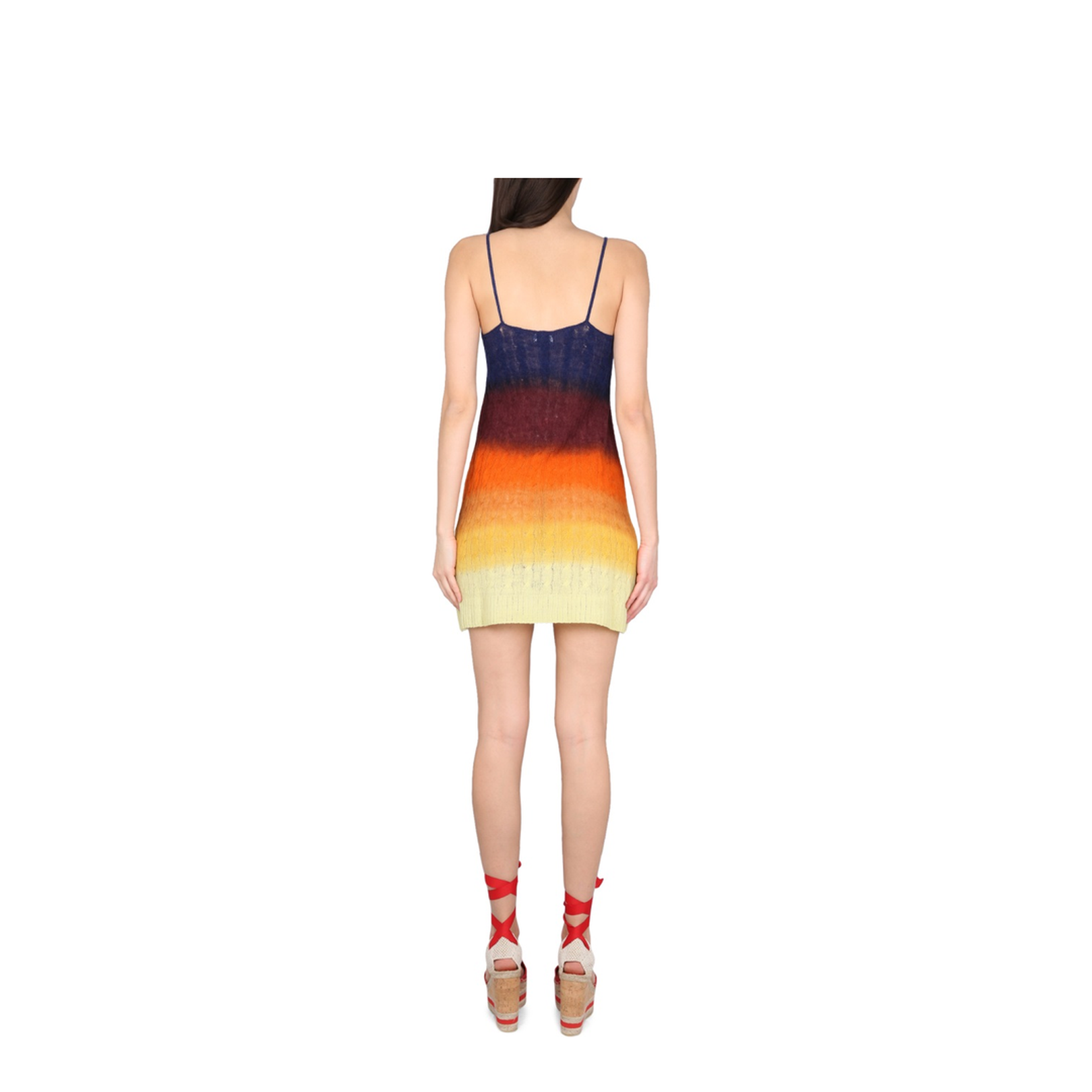 Shaded Braided Wool Mini Dress