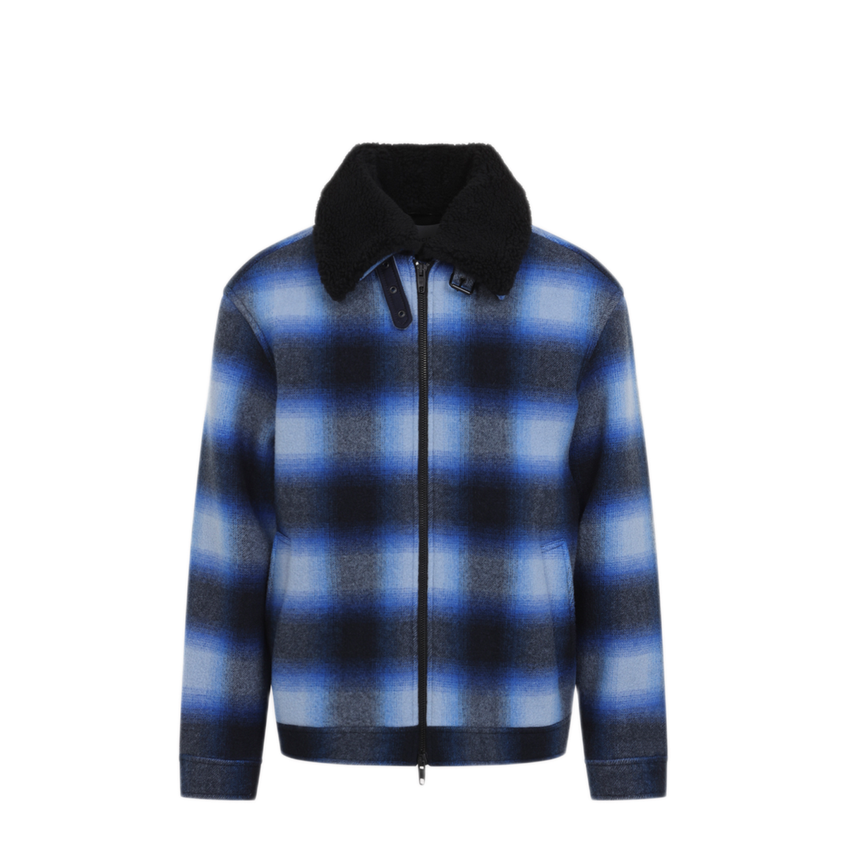 Plaid Wool Flannel Bomber Jacket