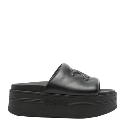 Block Slide with Triomphe in Lambskin - Black