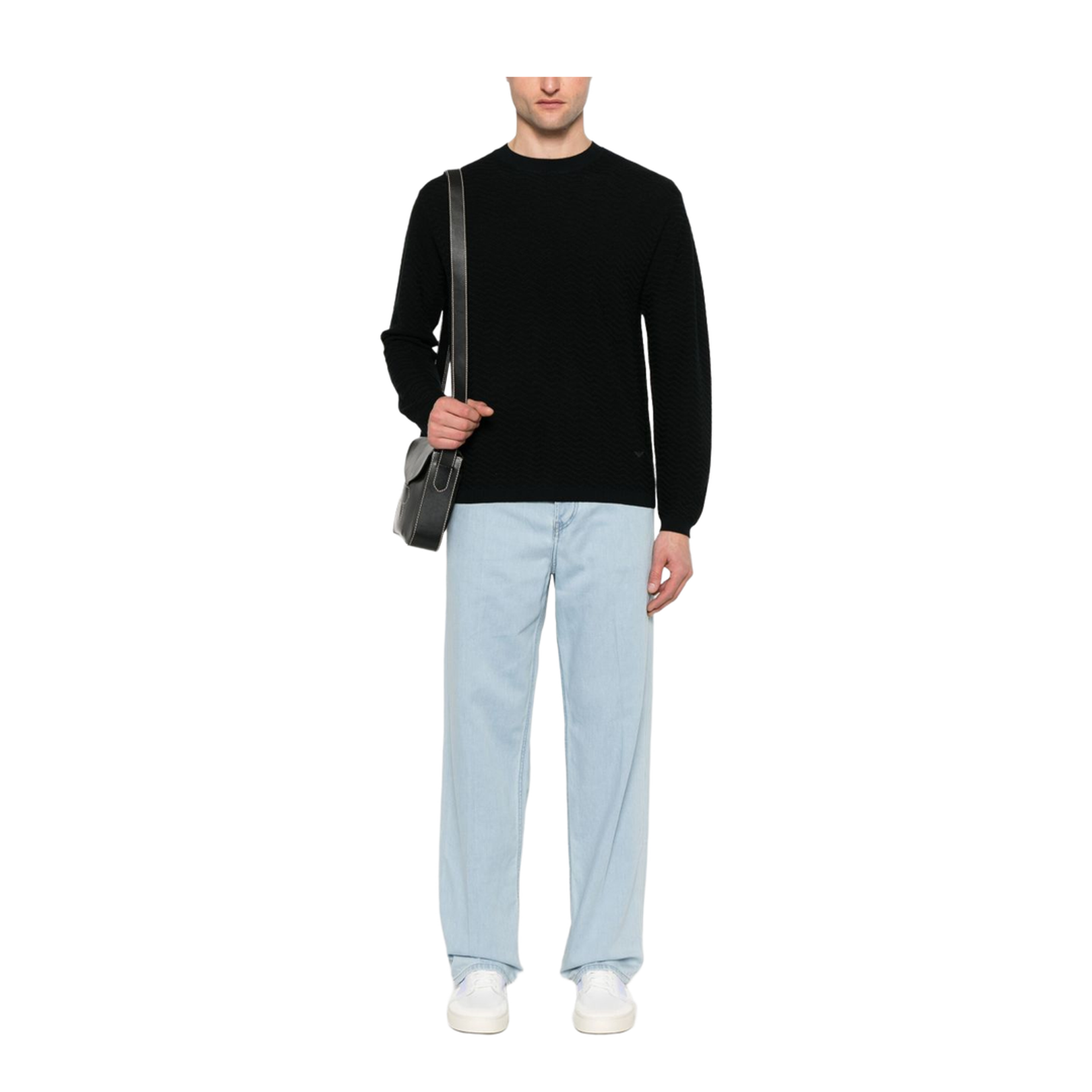 Navy Blue Crew Neck Sweater