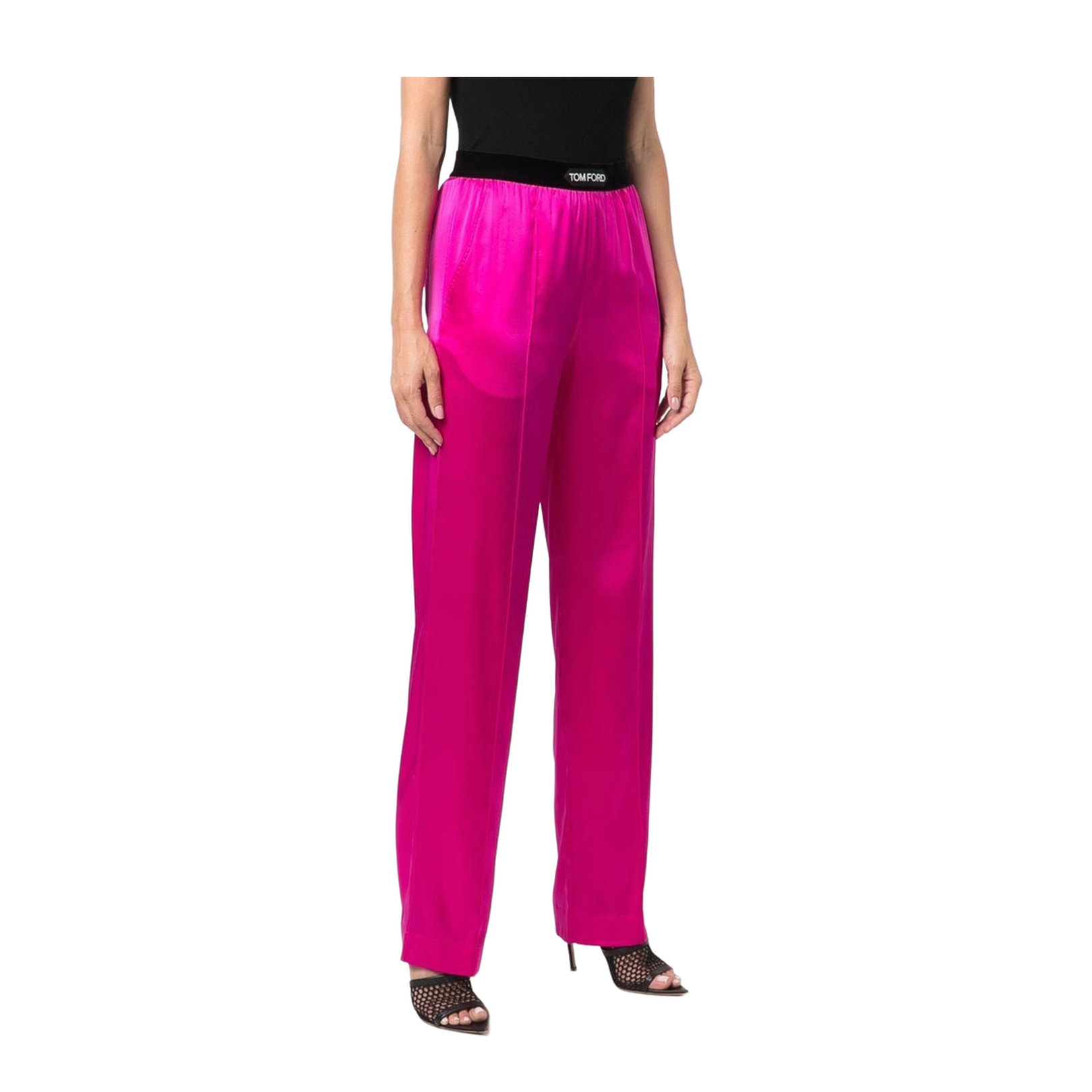 Silk High-Waisted Trousers