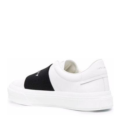 White/Black Leather Sneakers
