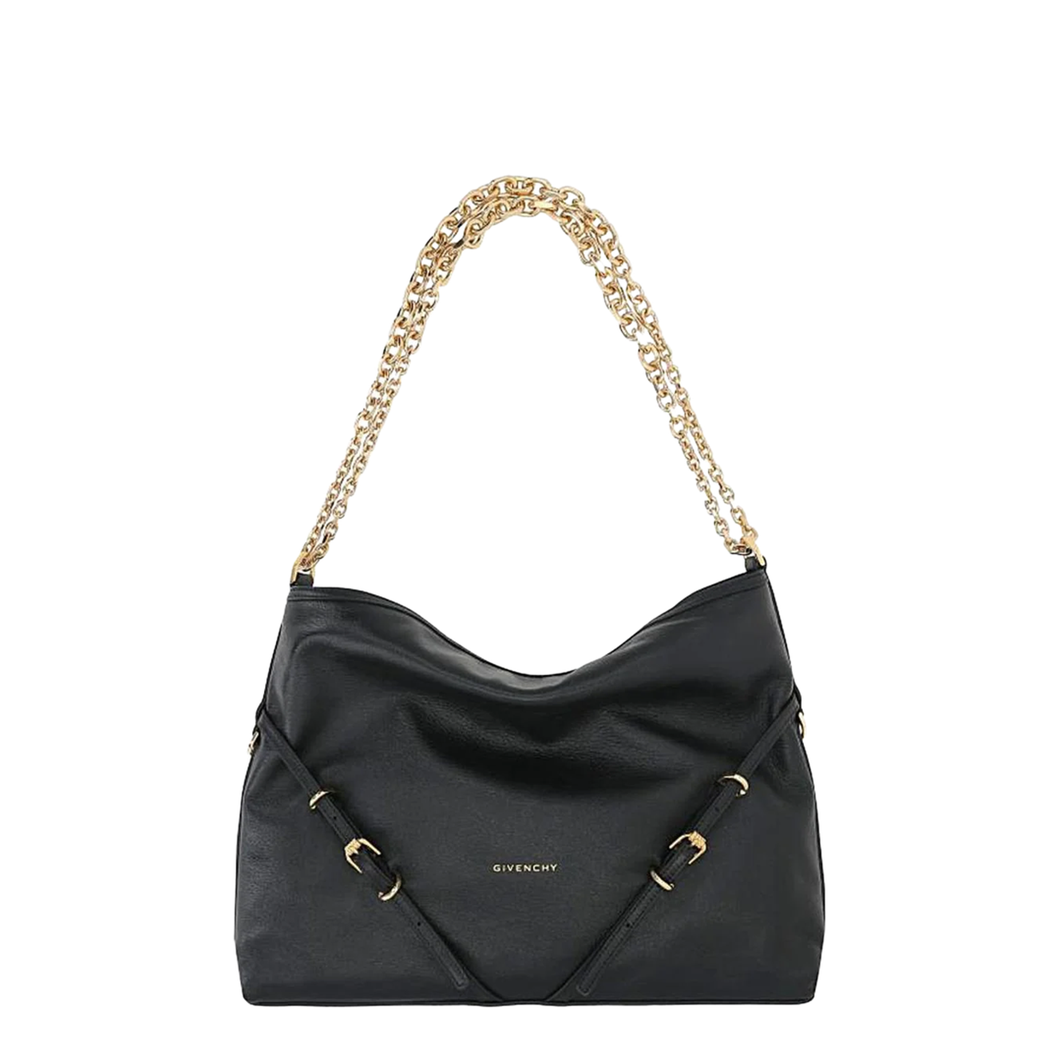 Voyou Chain Medium Grainy Leather Shoulder Bag