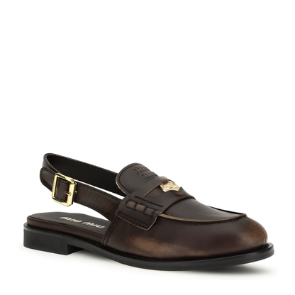 MAYFEYR - Miu Miu - Buckled Leather Loafers - 5D561EF0203G48