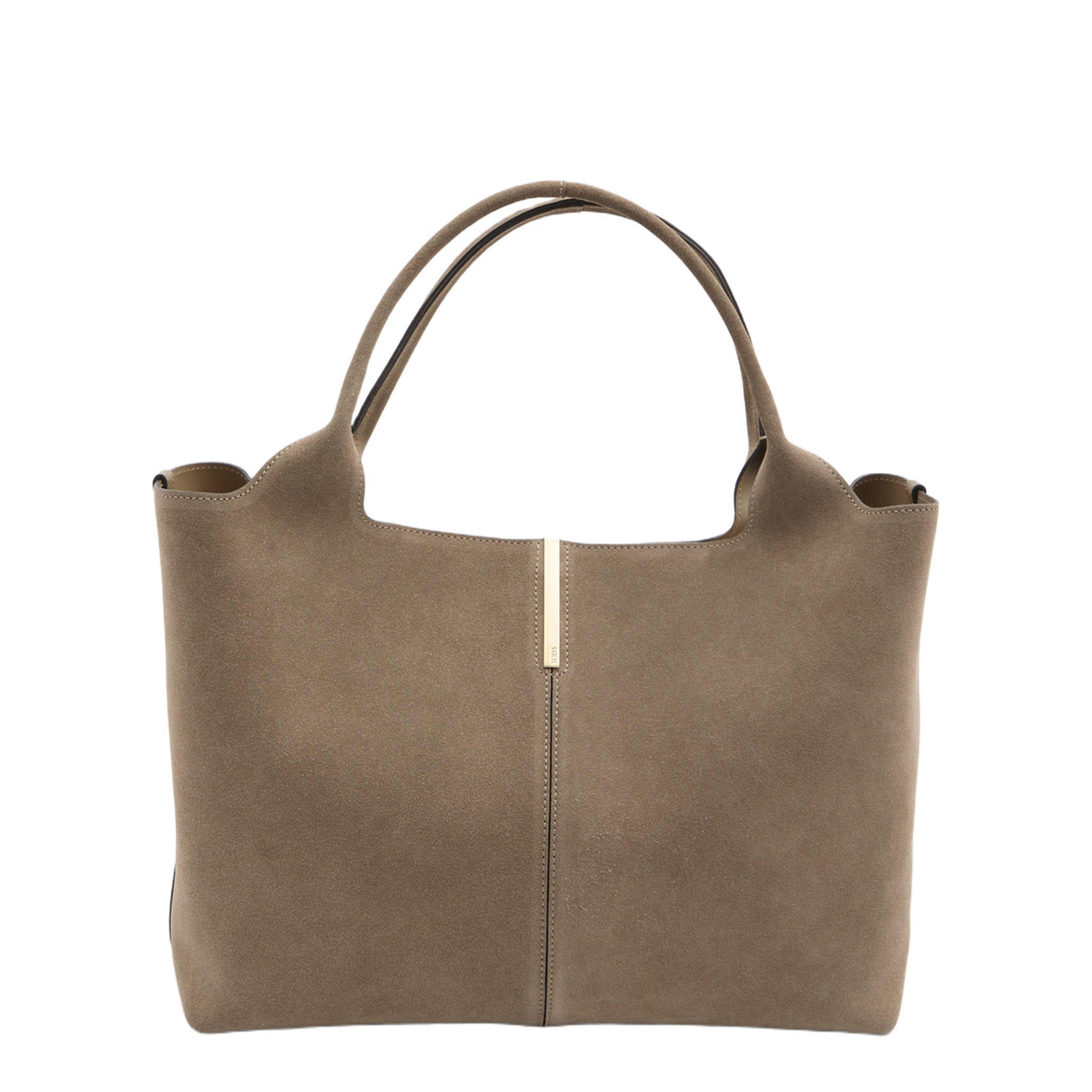 Medium Small Suede Shopping Bag - Beige