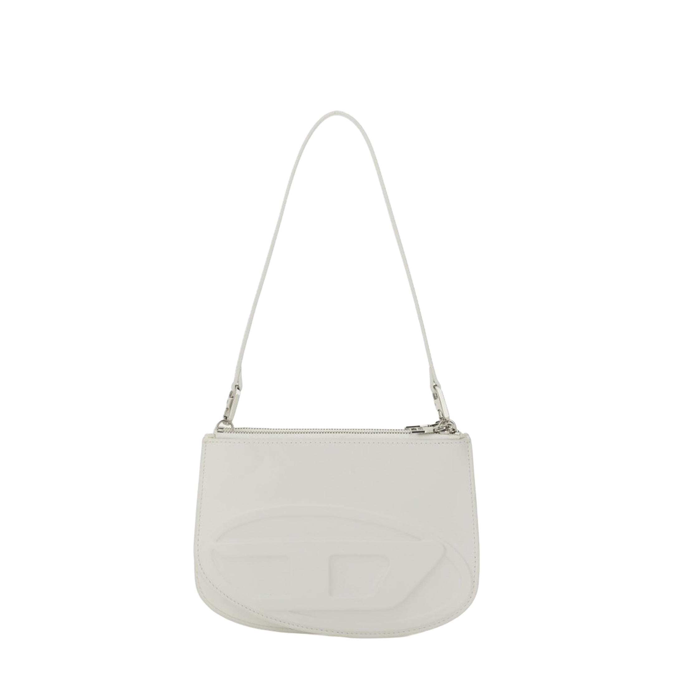 1DR Twin Small Printed Leather Shoulder Bag - White