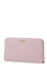 Logo Plaque Long Ziparound Wallet, Gold Hardware