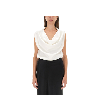Blouses Dropped Collar White