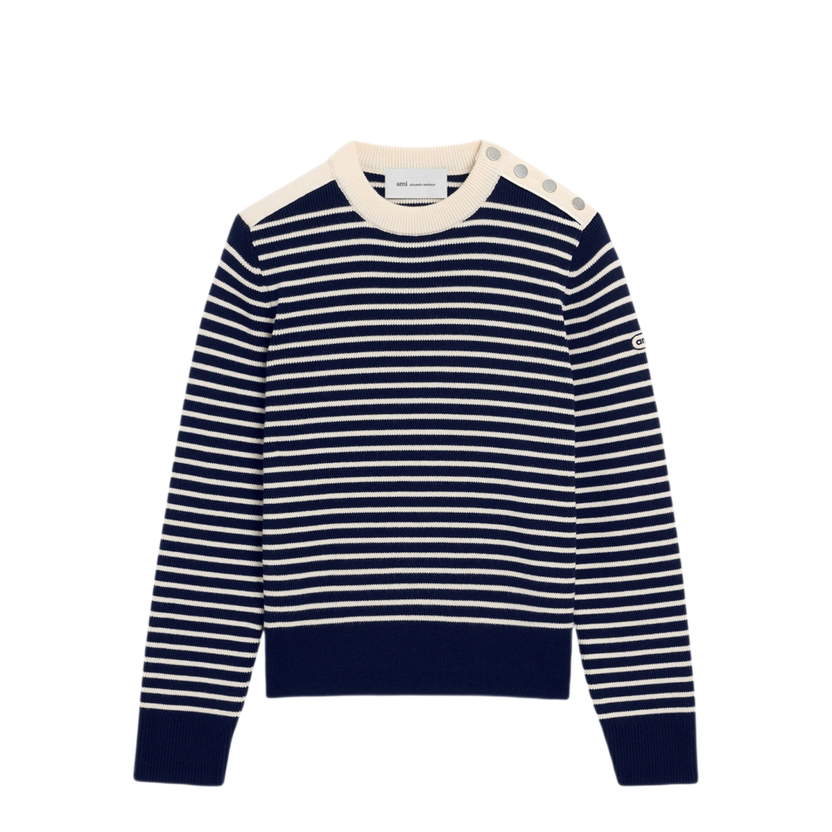 MAYFEYR - Ami Paris - 100 Wool Blue Sweater - UKS891KN0200A319