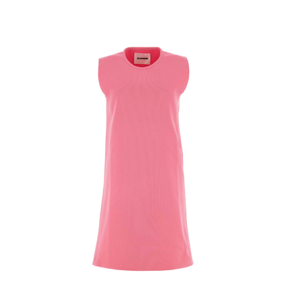 Fluo Pink Polyester Mini Dress