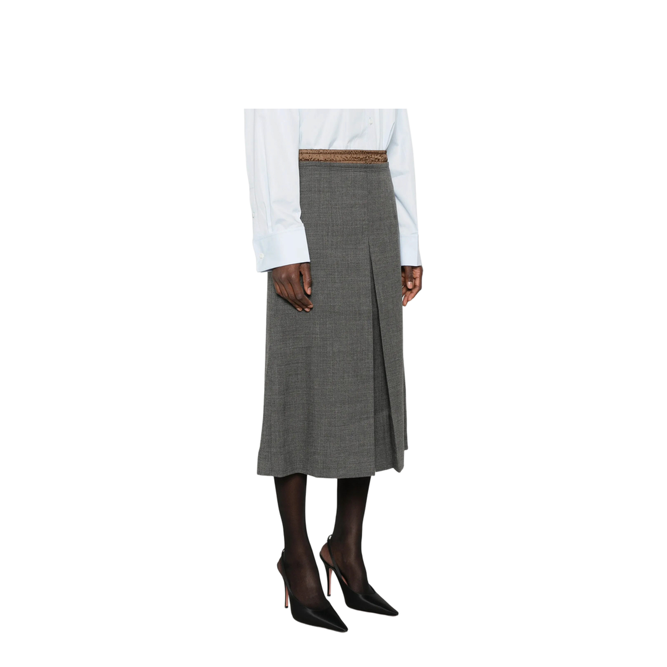 MAYFEYR - Prada - Pleated Wool Midi Skirt - P10A8SOOO6011