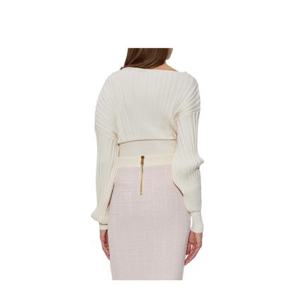 Women's Tube-Knit Jumper White