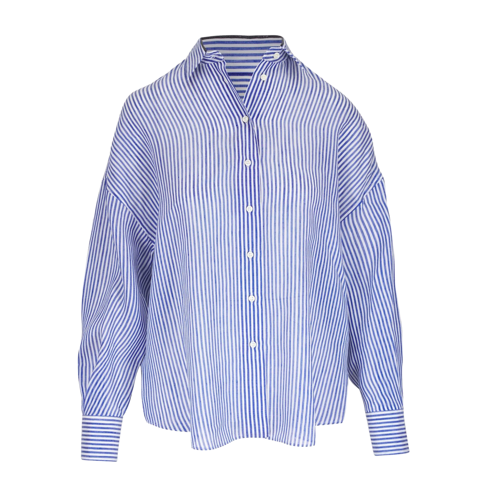 Clear Blue Striped Linen Shirt